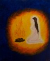 Žena a oheň (50x60)